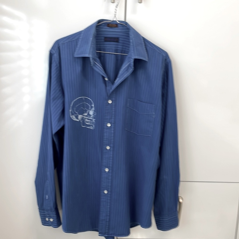 Wembley vintage skull button down shirt